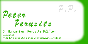 peter perusits business card